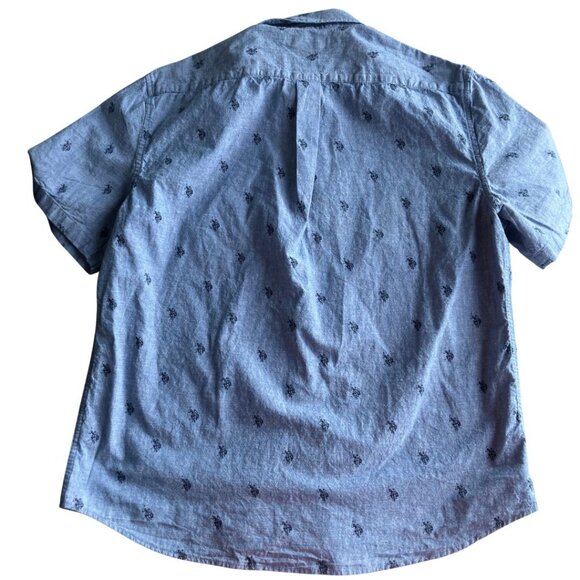 U.S. Polo Assn. Men's Collared Button Front Short Sleeve Cotton Logo Shirt 2XL - Picture 2 of 5